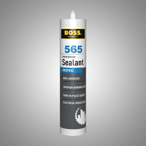 BOSS 565 adhesive tube surrounded by engineering and electronic components, showcasing its strong, flexible bonding for diverse materials and ideal applications in LED bonding and sealing without compromising optical characteristics.